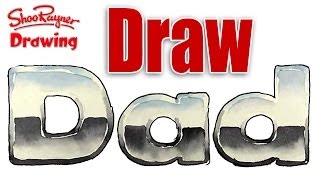 How to draw Dad in metallic lettering for Fathers Day [upl. by Jaquelin]