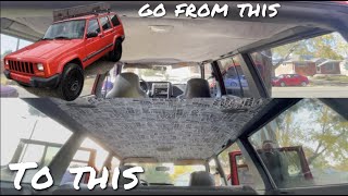 HOW TO REPLACE HEADLINER ON 1999 JEEP CHEROKEE XJ [upl. by Stew]