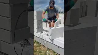 Improving bricklaying with AAC blocks in modern construction shorts [upl. by Fitz702]