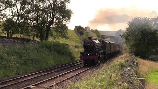 LMS 45627 Roars through Waitby Rock Cutting on the Dalesman 13723 [upl. by Vania]