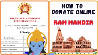 How to donate online for Ram Mandir I Ram Mandir Donation I Donation for Ram Mandir I Ram Mandir [upl. by Yand]