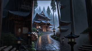 ⛩️ Serene Japanese Temple Rain Sounds for Meditation 🧘‍♀️ [upl. by Cayser]