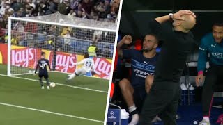 Pep Guardiola reacts Ferland Mendy Goal line Save vs Man City [upl. by Klemm]