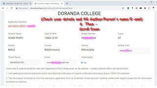 Doranda College ranchi Graduation Undertaking form amp Online Admission Fee Payment All process step [upl. by Necila]