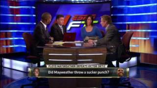 ESPN First Take Mayweather Sucker Punch Debate [upl. by Malkin]