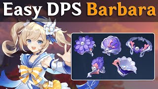 Easy DPS Barbara Build  OceanHued Clam  Genshin Impacts Easy Mode [upl. by Harolda]