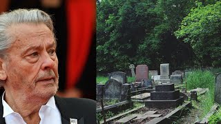 La tombe D’Alain Delon dévoilé dans Douchy jusque à côté de la chapelle [upl. by Anaicilef]