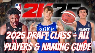 NBA 2K25  ALL Players in 2025 Class v 10 amp Naming Guide [upl. by Iidnarb]