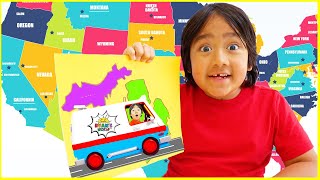 Learn about USA states map and Capitals for Kids with Ryan [upl. by Yellah]