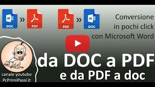 Convertire un documento Word in PDF e un PDF in Word con Office [upl. by Candy]