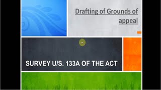 DRAFTING OF GROUNDS OF APPEALSURVEY PROCEEDINGS US133AAPPEAL BEFORE CITA [upl. by Heins]