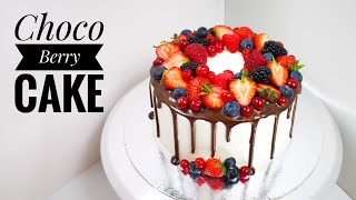 Choco Berry Cake  Fresh Berry Cream Cake  Berry Cake  Bake and Toss [upl. by Odelia68]