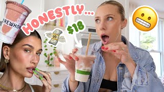 I spent 60 to make Hailey Biebers Smoothie  Day in the Life VLOG  skin care clean out [upl. by Alexio759]