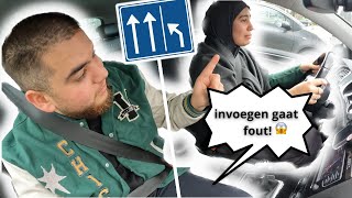 INVOEGEN TIJDENS EXAMENROUTE GAAT FOUT 😥 [upl. by Erodisi]