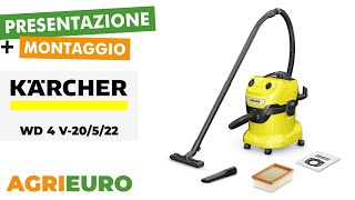 Presentazione e montaggio del Karcher WD 4 V20522  Bidone aspiratutto  20 Litri [upl. by Dylan]