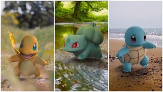 Bulbasaur Charmander amp Squirtle IN REAL LIFE  Kanto Starters Pokémon The World Of Pokémon [upl. by Ainirtac]