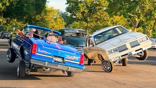 LADIES GET THE RIDE OF THEIR LIFE IN A LOWRIDER Pasadena Classic Car Cruise [upl. by Acillegna]