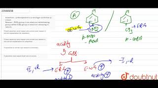 Assertion  pNitrophenol is a stronger acid than pcresol Reason  NO2 group is an electron [upl. by Carmelle]