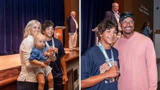 Tiger Woods and Elin Nordegrens Fond Reunion during Sons Championship Ring Ceremony Great Parents [upl. by Arin]