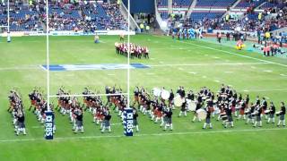 The Lothian and Borders pipe band at Murrayfield scotland v italy [upl. by Loar]