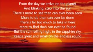 Circle of Life w lyrics From Disneys quotThe Lion Kingquot [upl. by Ahcim]