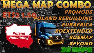 Mega Map Combo ETS2 150  39 Maps  4 minutes guide [upl. by Einalam561]