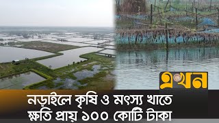 ভারী বৃষ্টিতে তলিয়ে গেছে সাড়ে তিন হাজার ঘের ও পুকুর  Narail News  Ekhon TV [upl. by Brinn]