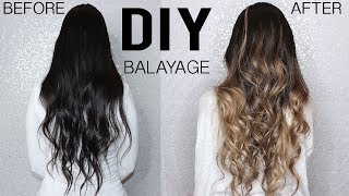 HOW TO DIY BALAYAGEOMBRE HAIR TUTORIAL AT HOME  FROM DARK TO BLONDE [upl. by Rianon]