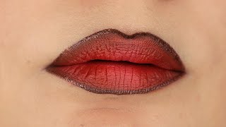 Master the Ombre Lip Look A StepbyStep Guide Brown Orange amp Red Ombre ombrelips [upl. by Newman]