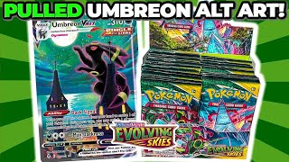 I PULLED UMBREON VMAX ALT ART FROM EVOLVING SKIES BOOSTER BOX [upl. by Noraed]