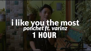 1 HOUR ponchet  i like you the most ft varinz shad english cover [upl. by Elyac951]