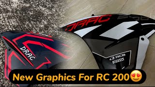 New Graphics for KTM RC200  Decals  Low cost Modification  Durgapur [upl. by Ardnuat119]