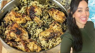 Greek Chicken amp Spinach Pilaf Ready in 1 Skillet [upl. by Ainslie]