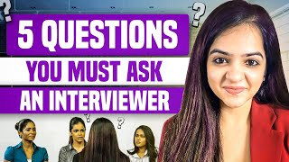 Questions to ask at the End of an Interview  For Freshers amp Experience Holders [upl. by Atiugram]