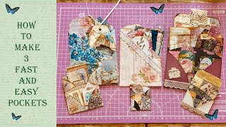 3 Fast and Easy Pockets for Junk Journals  Perfect for Beginners [upl. by Halstead]