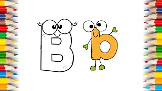 Learn How to Draw Letter B  Step by Step Drawing Tutorial For Kids [upl. by Akenet390]