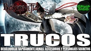 Bayonetta Remasterizado  TRUCOS para desbloquear armas accesorios y personajes secretos [upl. by Mcwilliams]