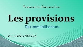 la provision pour dépréciation des immobilisations [upl. by Sorensen]