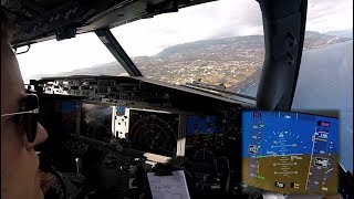 Boeing 737 MAX 8  Landing in Funchal Madeira  cockpit view [upl. by Nileve586]