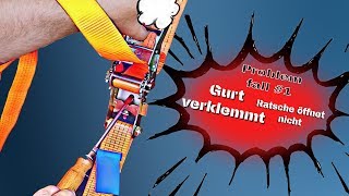 🆘 Hilfe Spanngurt lässt sich nicht lösen 🛑 Spanngurt öffnen Problemfall verklemmt [upl. by Annairt]