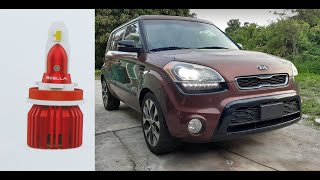 Kia Soul BOSLLA LED H11b Headlight Review and Install [upl. by Alleras]